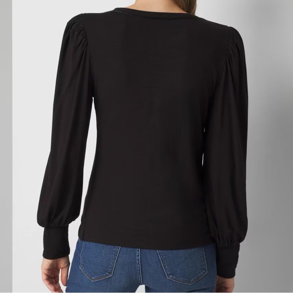 WHBM Long Sleeve Tee with Smocked Cuffs - Picture 3 of 11